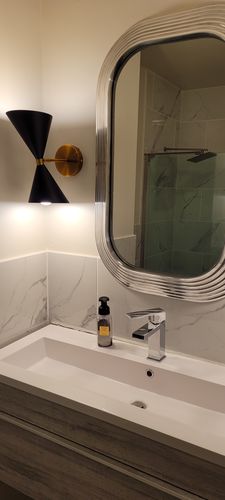 Customer photo review of Mid-Century Modern Black Wall Sconce