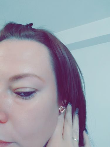 Customer photo review of Hearts with Austrian Crystals Earrings