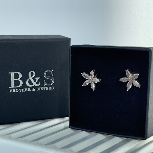 Customer photo review of Austrian Crystals Flowers Earrings