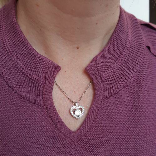 Customer photo review of Silver Heart Necklace