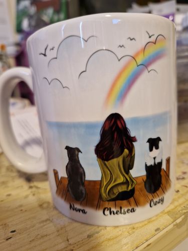 Customer photo review of Girl & Dogs - Life is better with a dog Personalised Mug