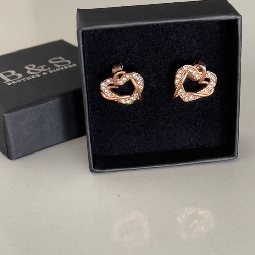 Customer photo review of Hearts with Austrian Crystals Earrings