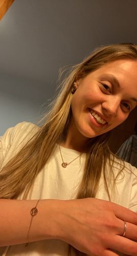 Customer photo review of Necklace with Joined Rings & Crystals