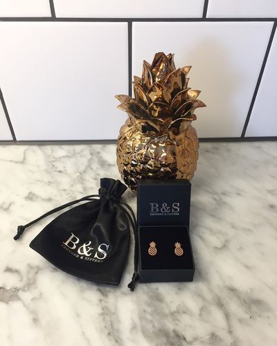 Customer photo review of Little Pineapple Earrings