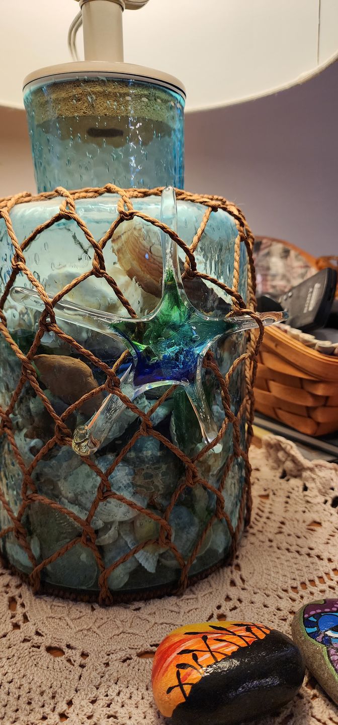 Customer photo review of Dichroic Starfish Suncatcher with Infused Cremains