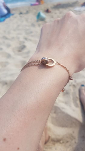 Customer photo review of Bracelet with Joined Rings & Crystals
