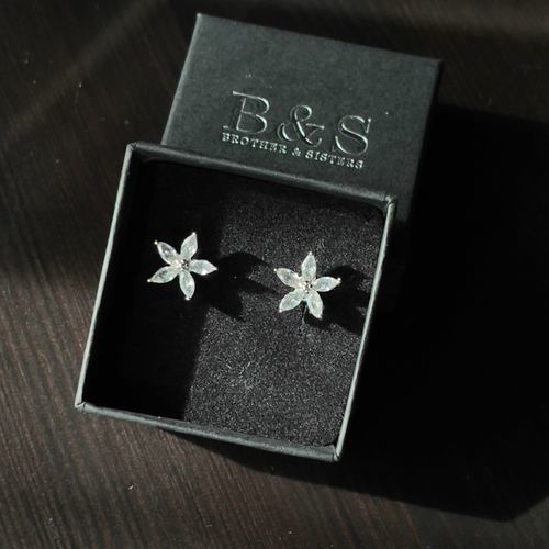 Customer photo review of Austrian Crystals Flowers Earrings