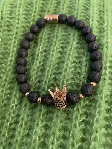 Customer photo review of Rose Gold Crown with Lava Stones