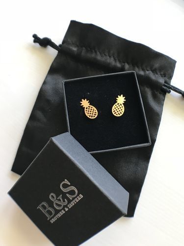 Customer photo review of Little Pineapple Earrings
