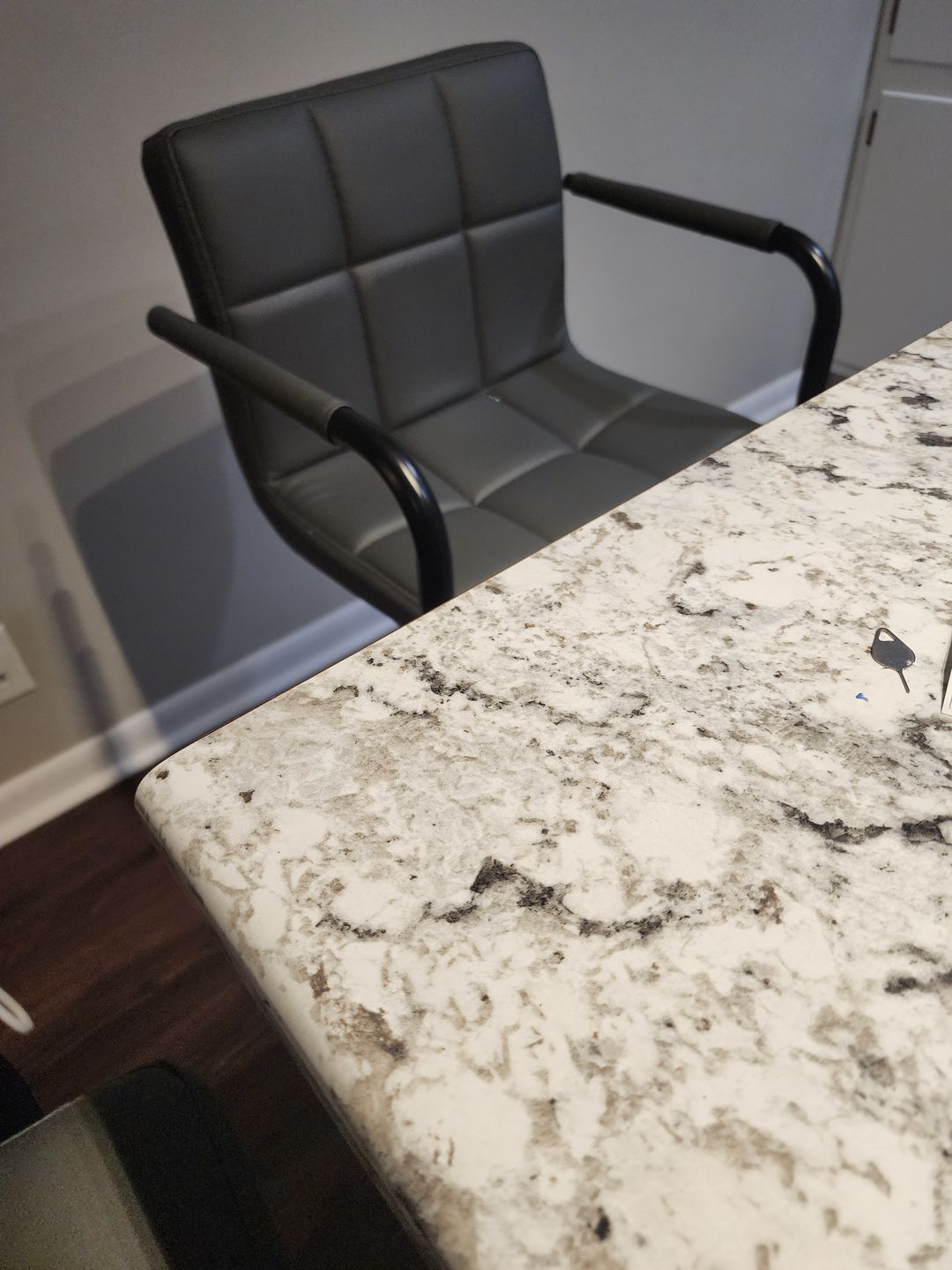 Customer photo review of Adjustable Square Bar Stools with Arm Rest (Set of 2)