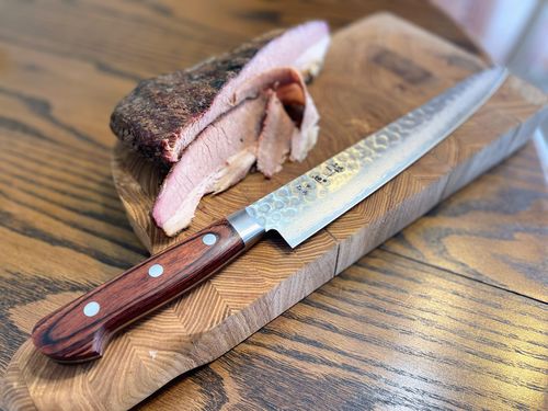 Customer photo review of SUISIN HAMMERED DAMASCUS SUJIHIKI 240MM
