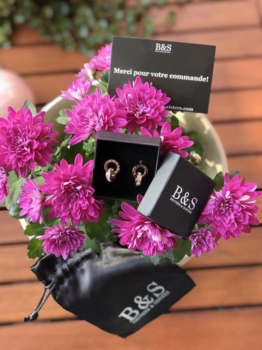 Customer photo review of Earrings with Joined Rings