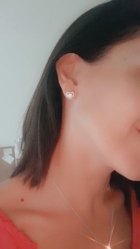 Customer photo review of Silver Hearts Earrings
