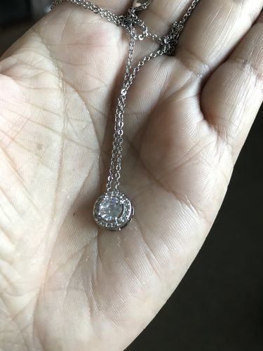 Customer photo review of Silver Circle Necklace