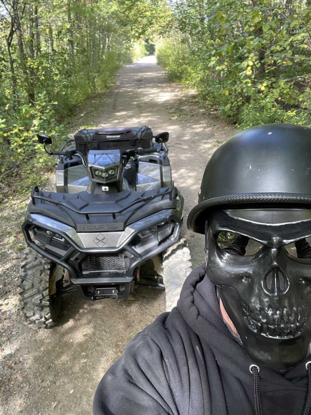 Customer photo review of Mayan Style Half Helmet - Matte Black