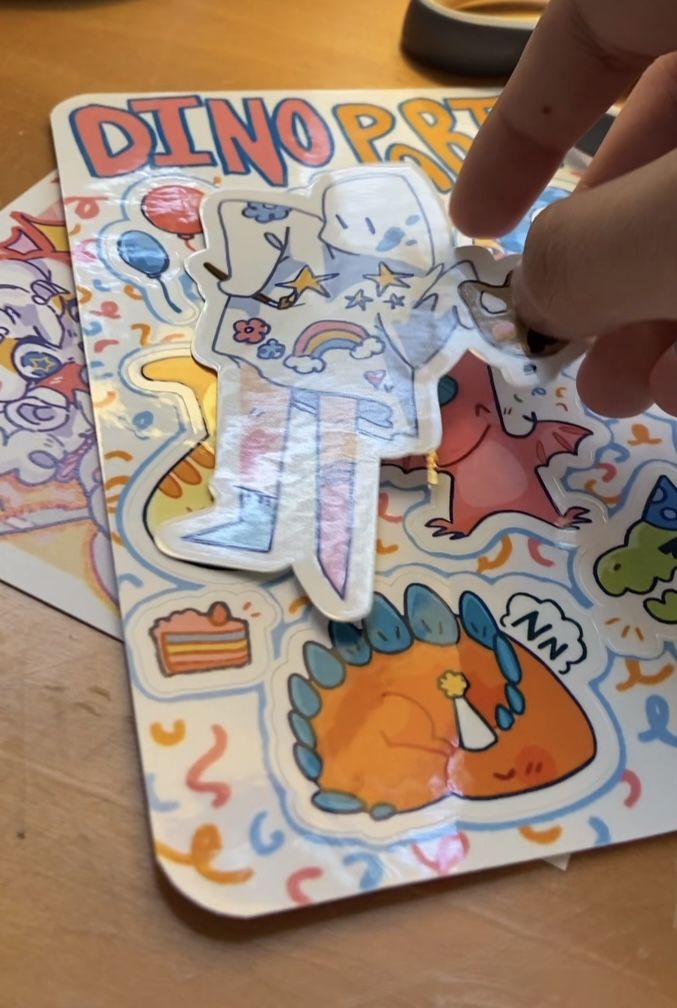 Customer photo review of Dino Party Sticker Sheet
