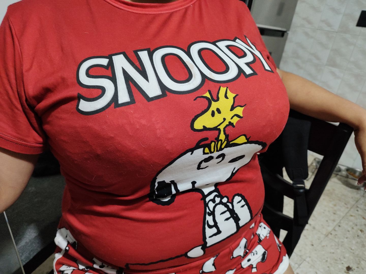 Customer photo review of Pijama Snoopy And Woodstock Red
