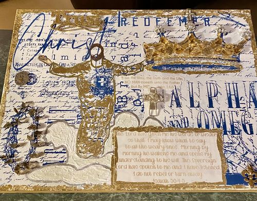 Customer photo review of Names of God - Mesh Stencil 18x12