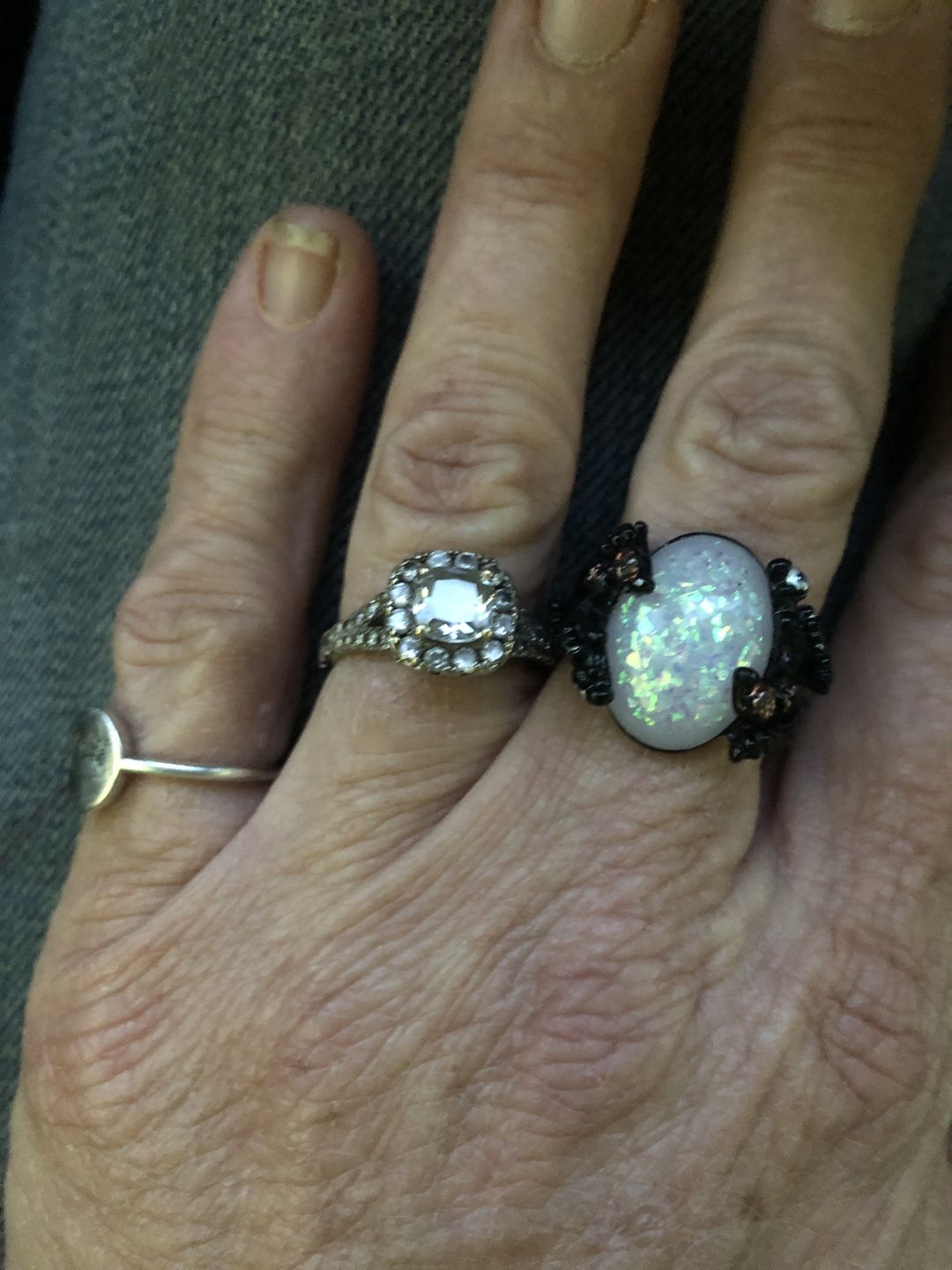 Customer photo review of Midnight Blossom Opal Crystal Ring