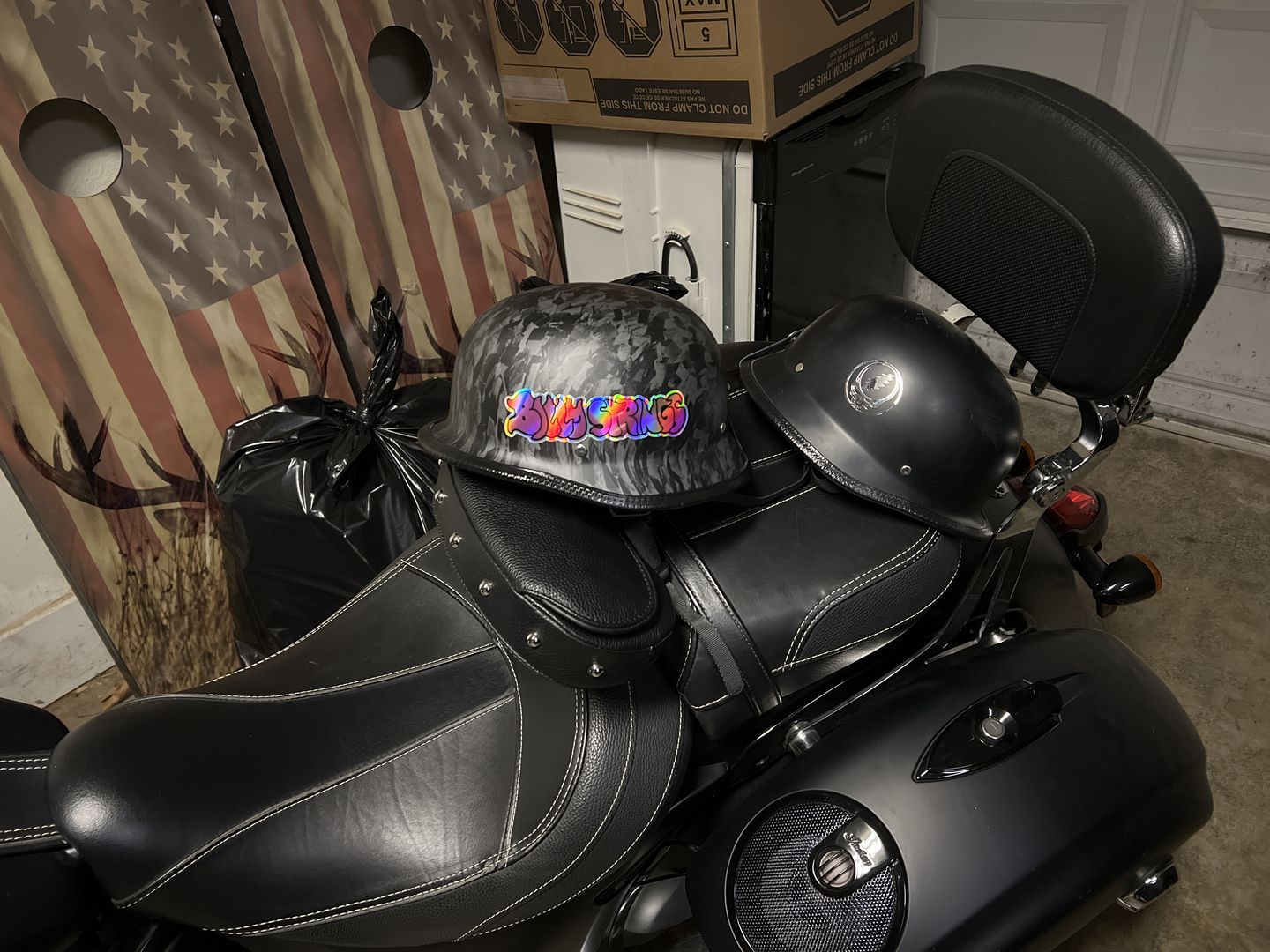 Customer photo review of Mayan Style Half Helmet -  Forged Black