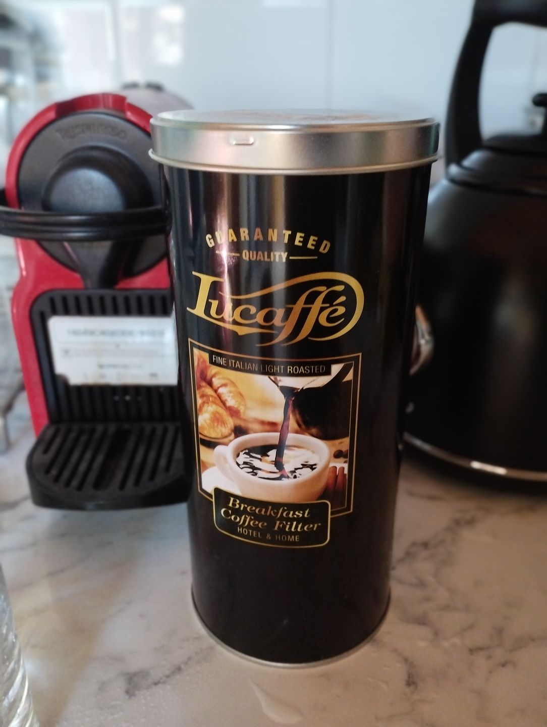 Customer photo review of Lucaffe Breakfast Coffee filter 500 grs Grano Molido