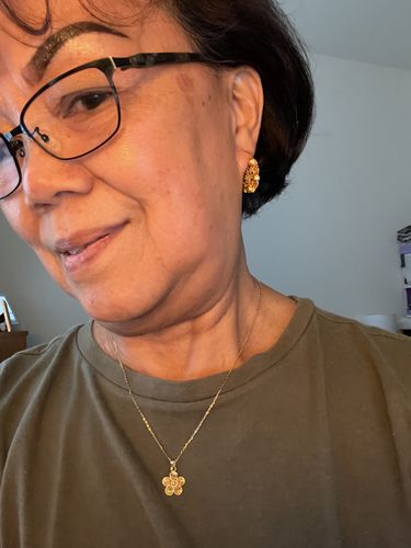 Customer photo review of Felicia Creolla Earrings