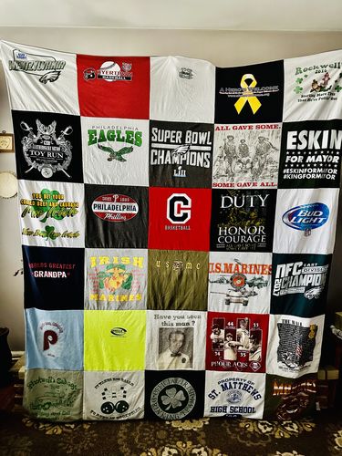 T-shirt quilt featuring philadelphia eagles by Erin from PA