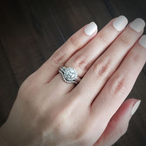 Customer photo review of Woven Wishbone Curved Band in Sterling Silver