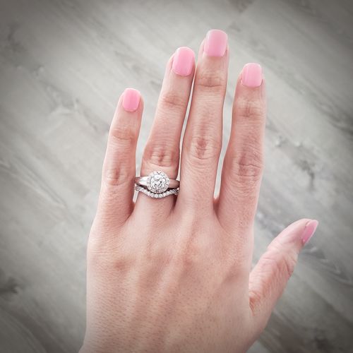 Customer photo review of Woven Wishbone CZ Eternity Ring in Sterling Silver