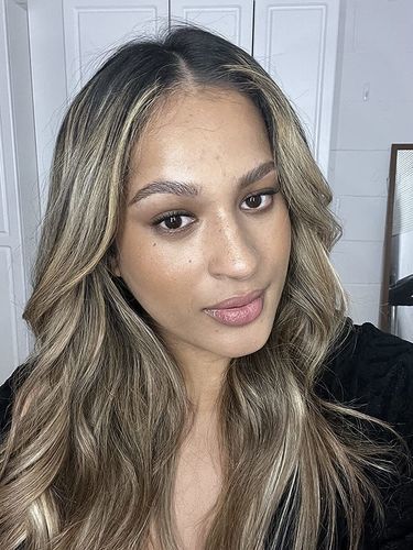 Customer photo review of Female Hair Topper for Thinning Crown Brown with Blonde Hair #3/8/22