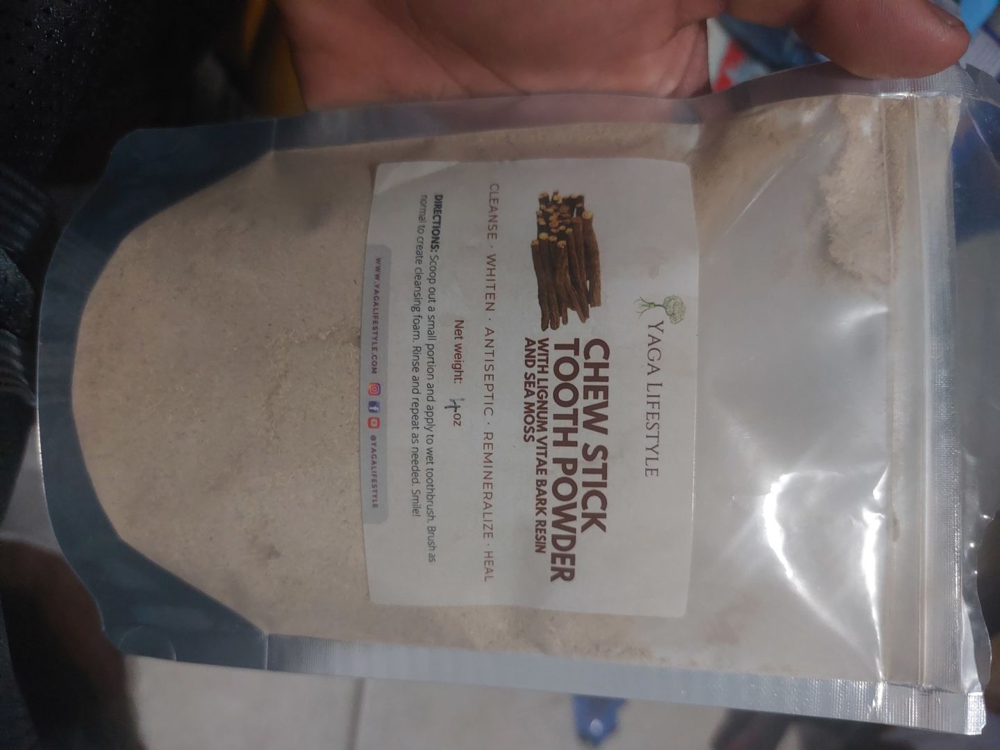 Customer photo review of Jamaican Chew Stick Herbal Tooth Powder