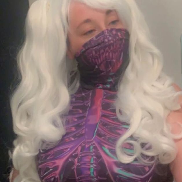 Customer photo review of Purple Skeleton Booty Shorts Set
