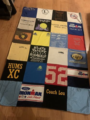 T-shirt quilt featuring hums xc by Alva from VT