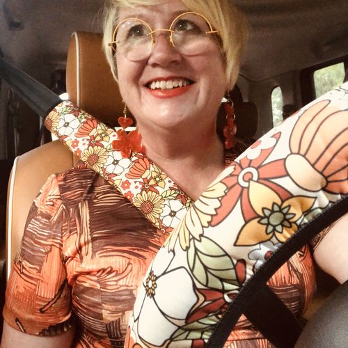 Customer photo review of Rustic Blooms Seat Belt Covers (Set of 2)