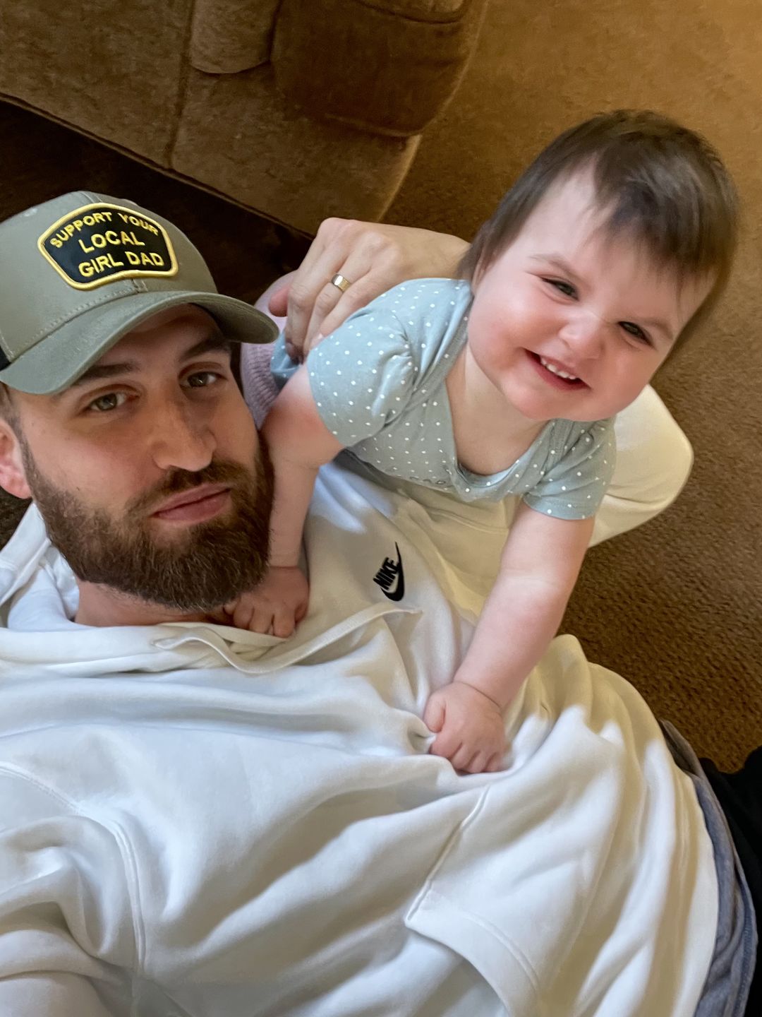 Customer photo review of Support Your Local Girl Dad Patch Hat