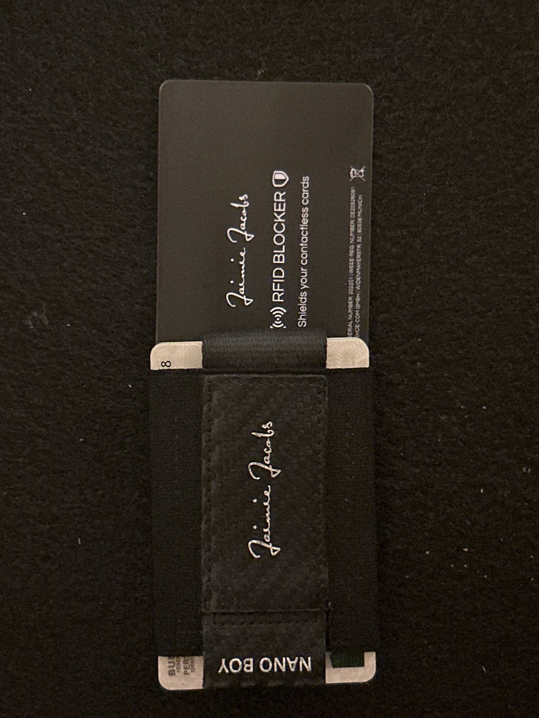 Customer photo review of Nano Boy card holder wallet with small elastic coin pocket