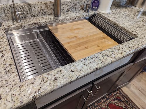 Customer photo review of 33" Workstation Sink - 8" Depth - Single Bowl - Reversible (5LS33c-8)