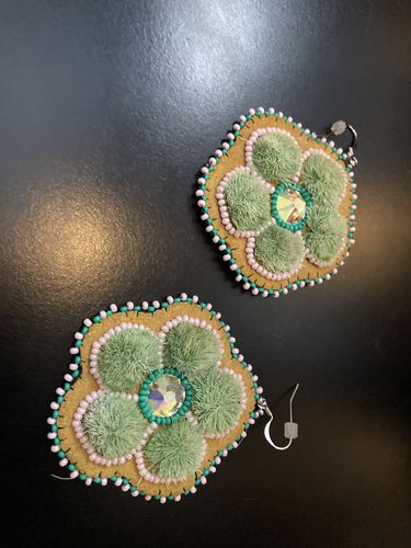 Customer photo review of Caribou Tufted Earring Kit