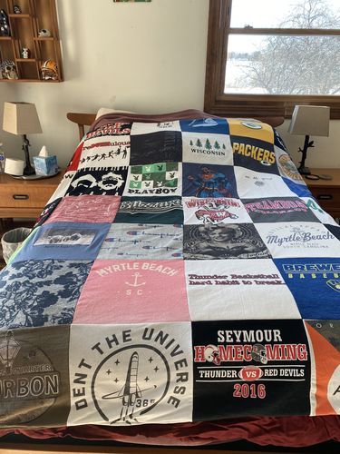 T-shirt quilt featuring green bay packers, seymour thunder by Dawn from WI