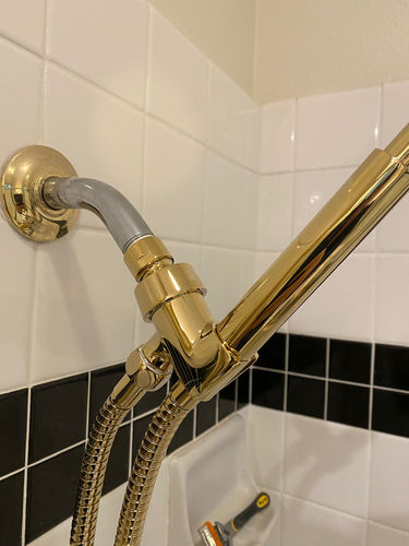 Customer photo review of All Metal Handheld Shower Head Set, Low Flow 1-Spray, 1.75 GPM