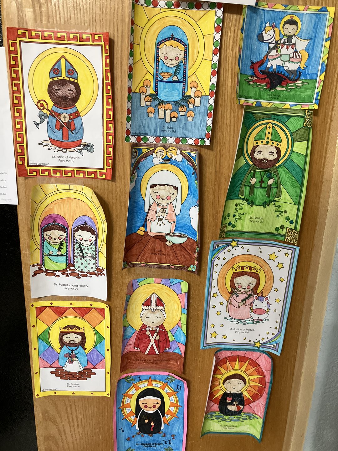 Customer photo review of October Saints Coloring Sheets - Digital Download