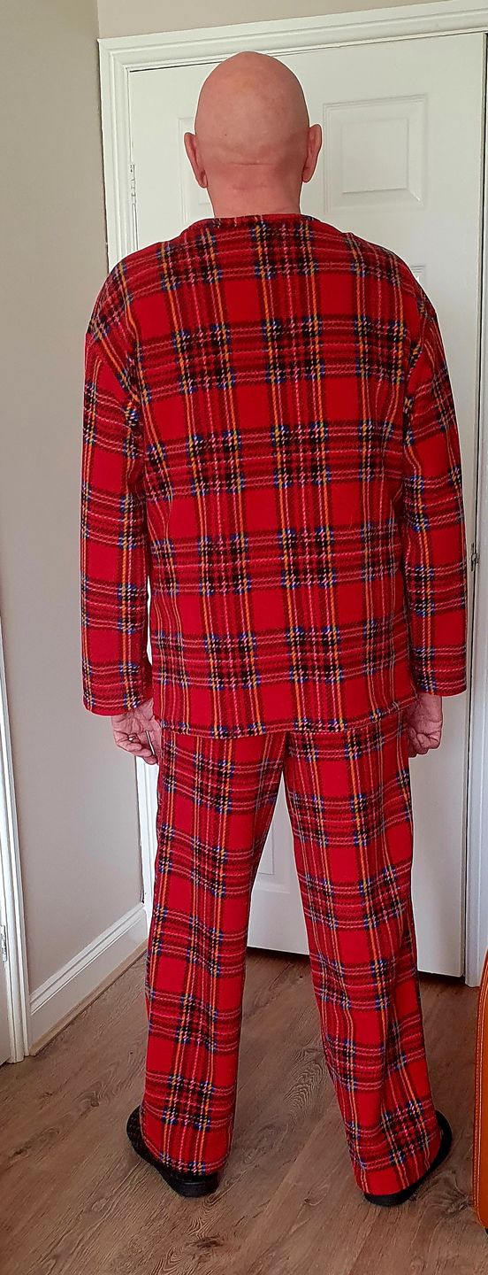 Customer photo review of Red Checkered Anti Pill Polar Fleece Fabric