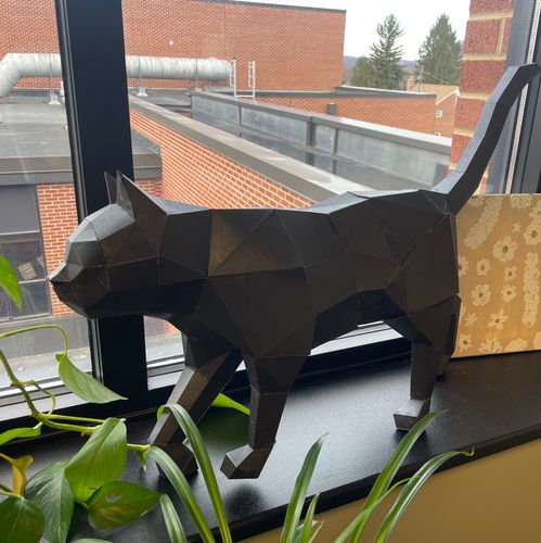 Customer photo review of Black Cat Model | 3D Papercraft Cat