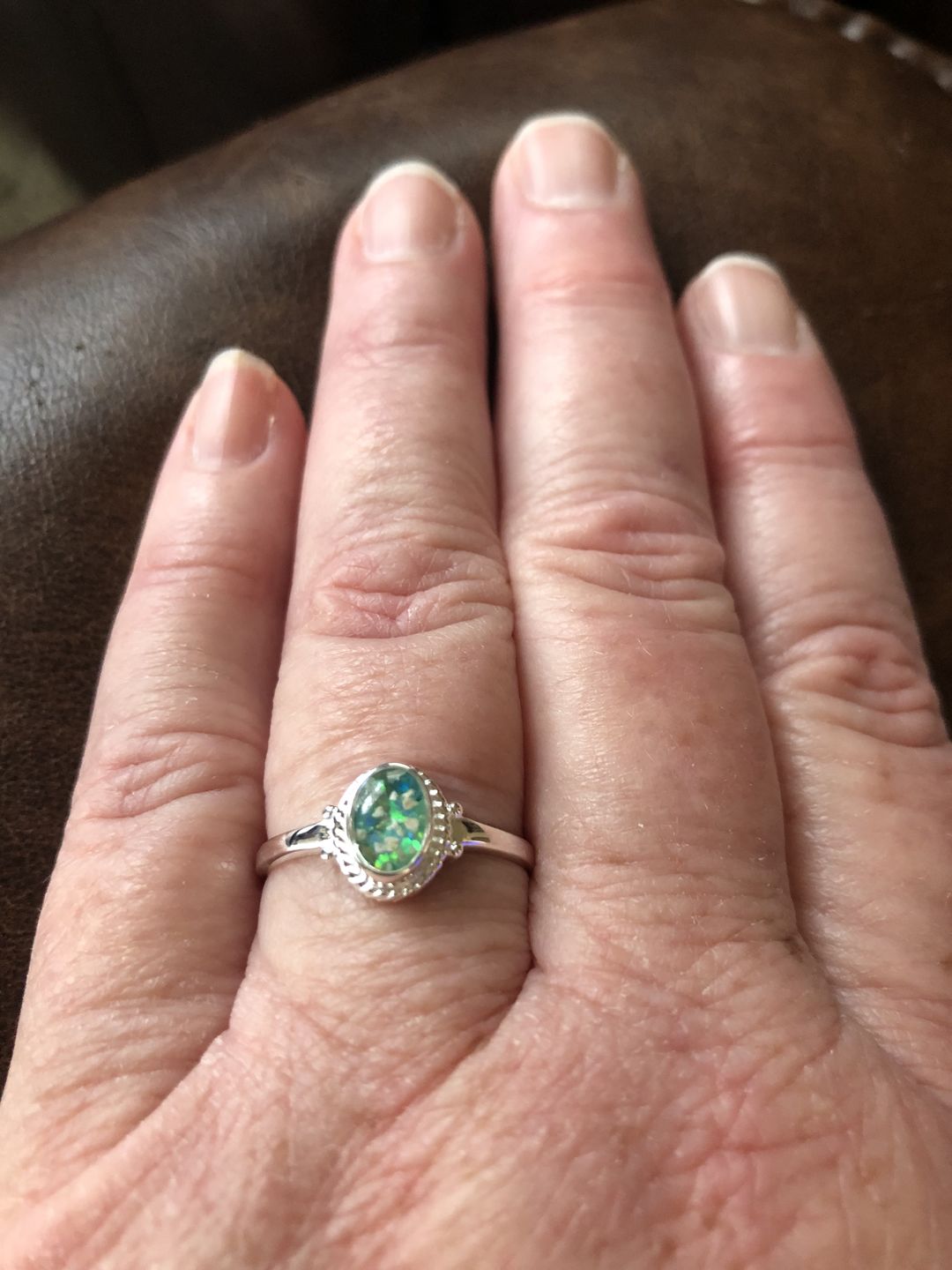 Customer photo review of Braided Oval Ring with Cremation Ashes