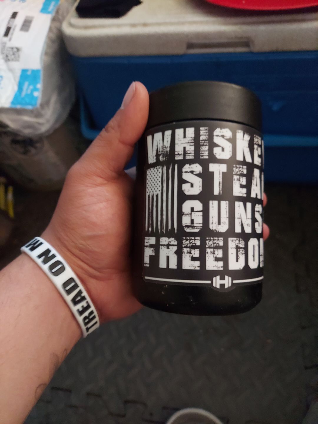 Customer photo review of Whiskey Steak Freedom Decal