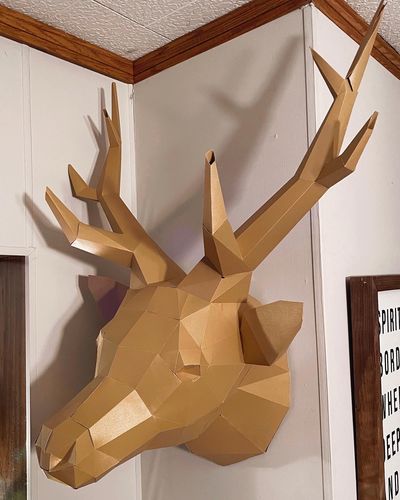Customer photo review of Deer Head Wall Art - GOLD Limited Edition