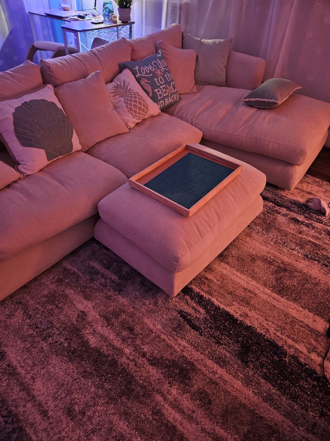 Customer photo review of Feathers Ottoman