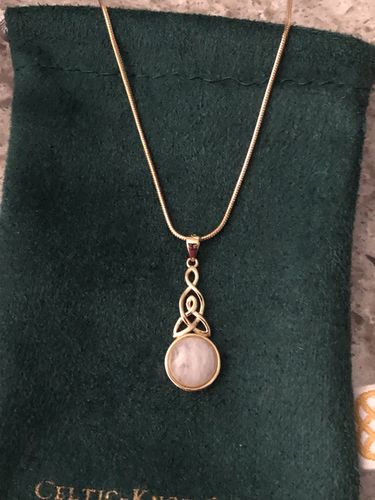 Customer photo review of Celtic Mother™ 18K Yellow Gold Moonstone Pendant