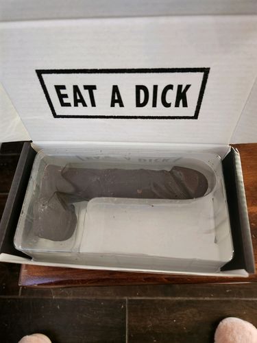 Customer photo review of Eat a Chocolate Dick - The Happy Birthday Box