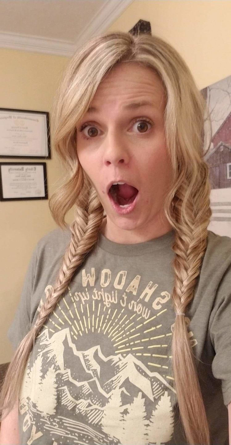 Customer photo review of Clip on Hair Topper Human Hair Highlight Blonde with Pink Gold #18/613